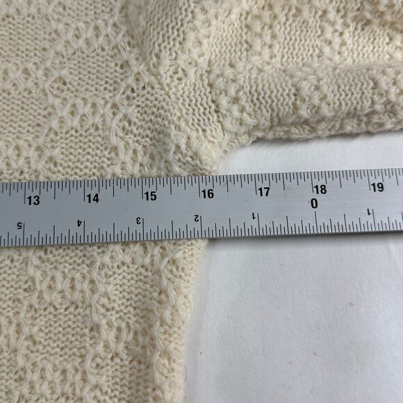 Tibi M Womens 100% Lamb Wool Sweater Dress Ruffle Hem Cream Vintage - Picture 6 of 8